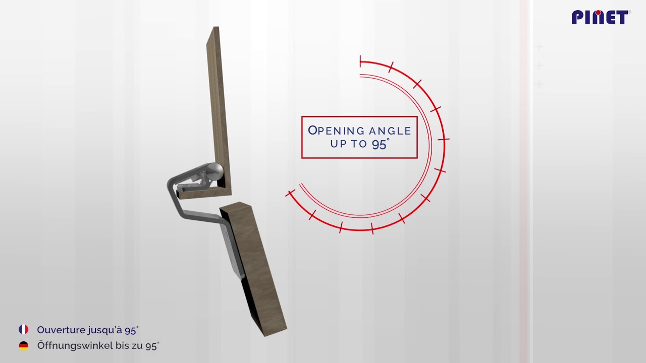 Spring loaded concealed hinges - 95° opening