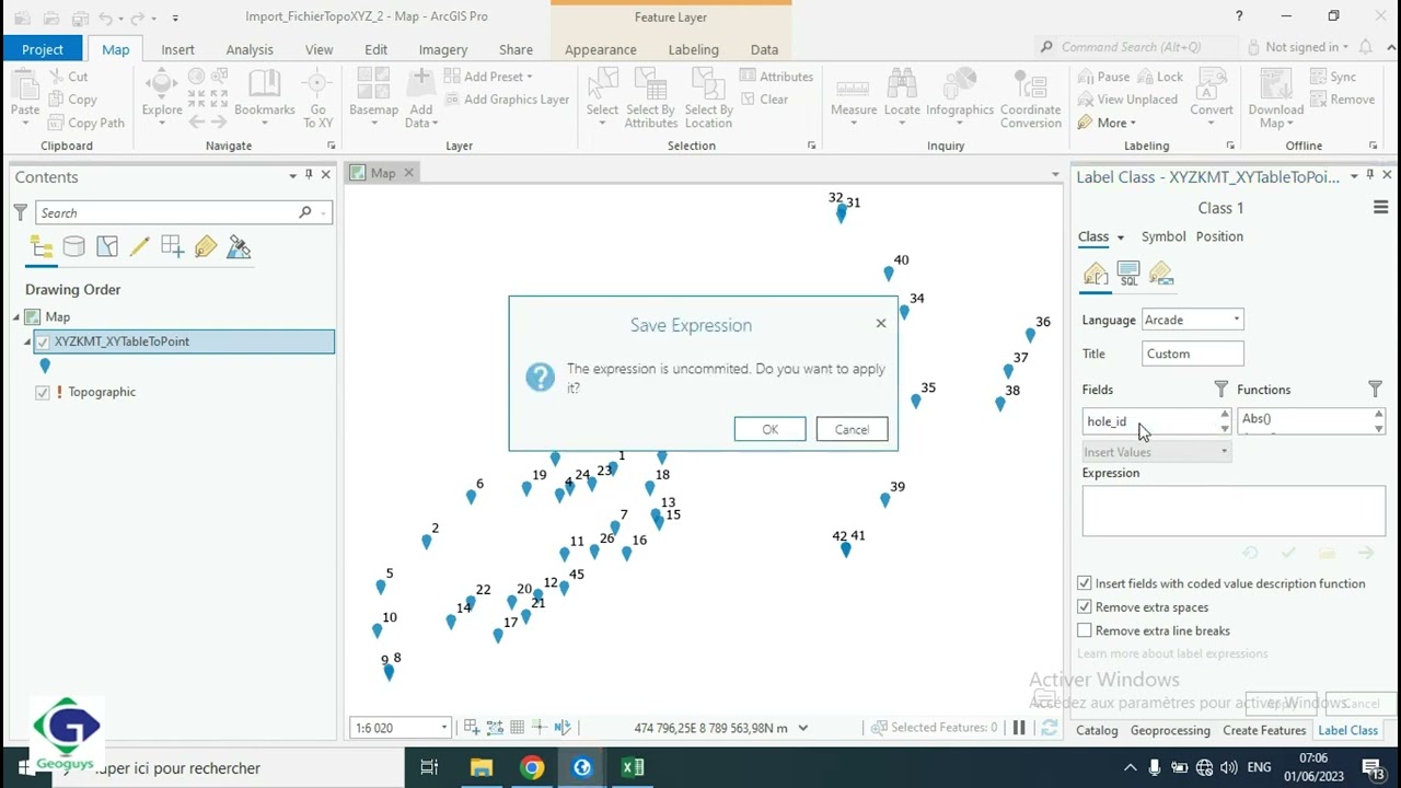 6  #arcgispro Import Fichier Topo Xyz