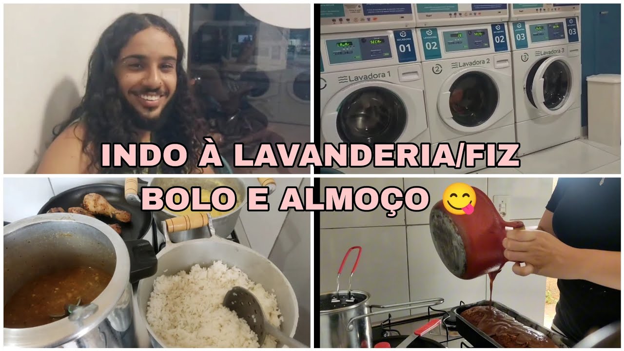 INDO À LAVANDERIA DEPOIS DO TRABALHO/ ALMOÇO E BOLO