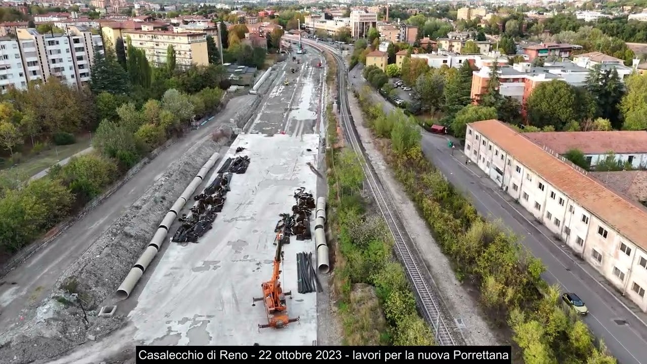 Lo stato del cantiere per la nuova Porrettana a Casalecchio di Reno, 22 ottobre 2023