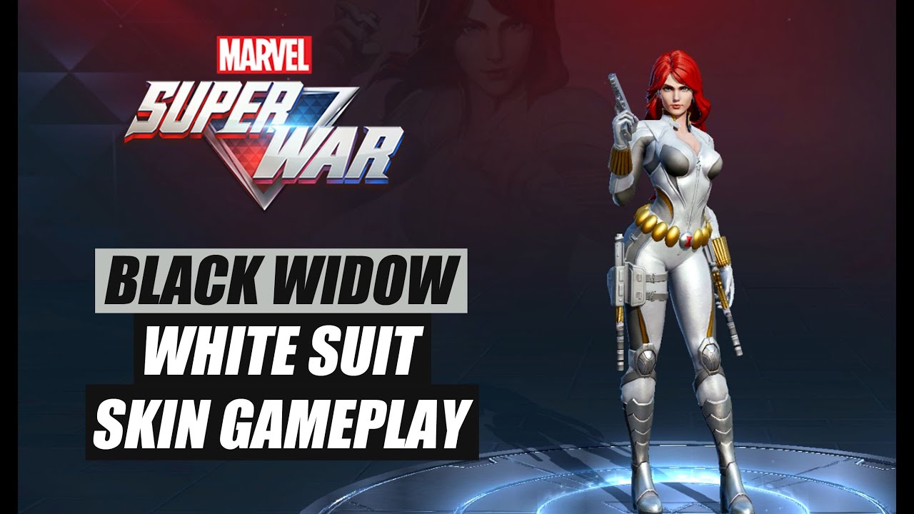 Marvel Super War - Black Widow: White Suit Skin Gameplay (MSW)