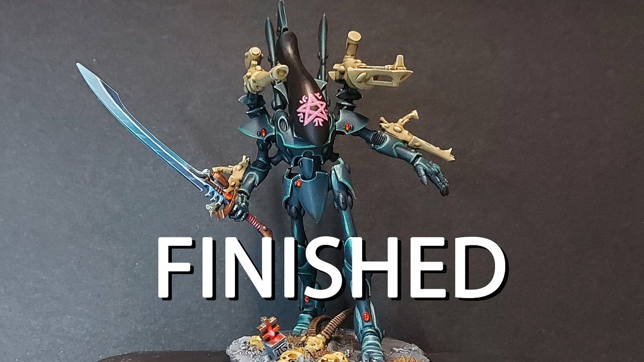 Unintentional ASMR hobby work: painting summary & model building - Eldar Wraithlord & Wraiths