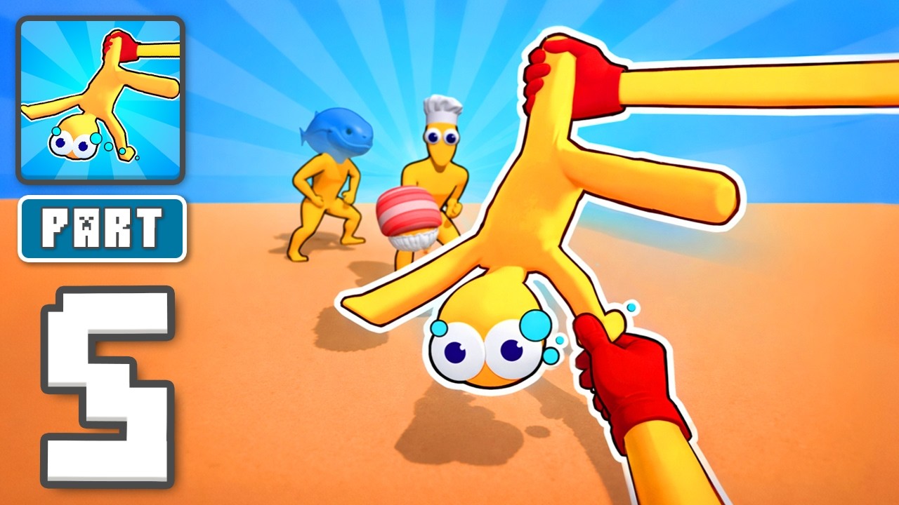 Grab Throw: Hit Annoying Guys - Gameplay Walkthrough Part 5 - Launch Rivals Away (iOS, Android)