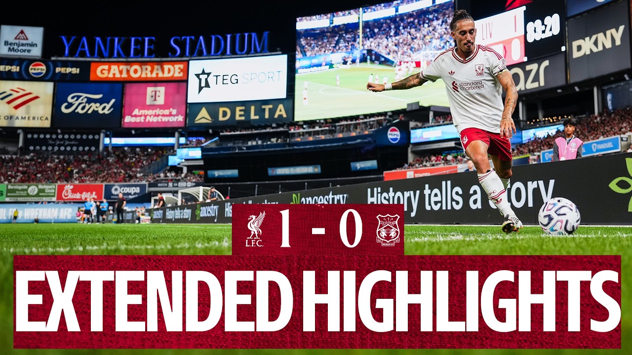Obszerny skr&oacute;t meczu: Liverpool 1-0 Wrexham | Wygrana &bdquo;The Reds&rdquo; na Yankee Stadium