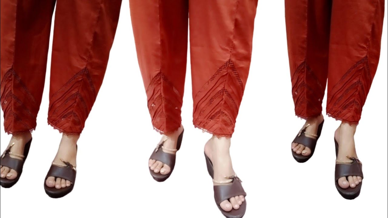 Capri Trouser Bottom Design With Join Lace | Simple & Easy Trouser Design | New Latest Trouser Desig