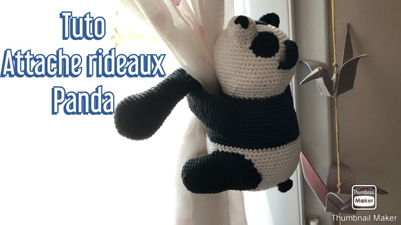 tuto crochet attache rideaux panda