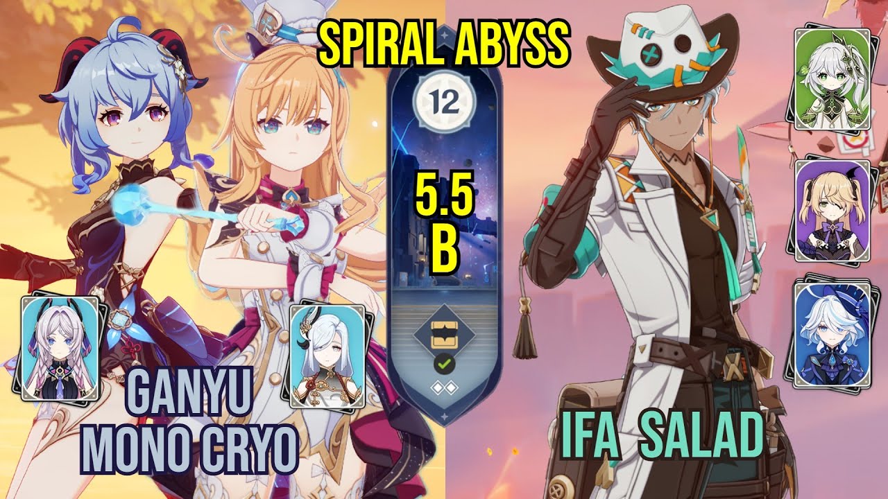 C0 Ganyu Mono Cryo + C2 Ifa Salad | Spiral Abyss 5.5b | Genshin Impact