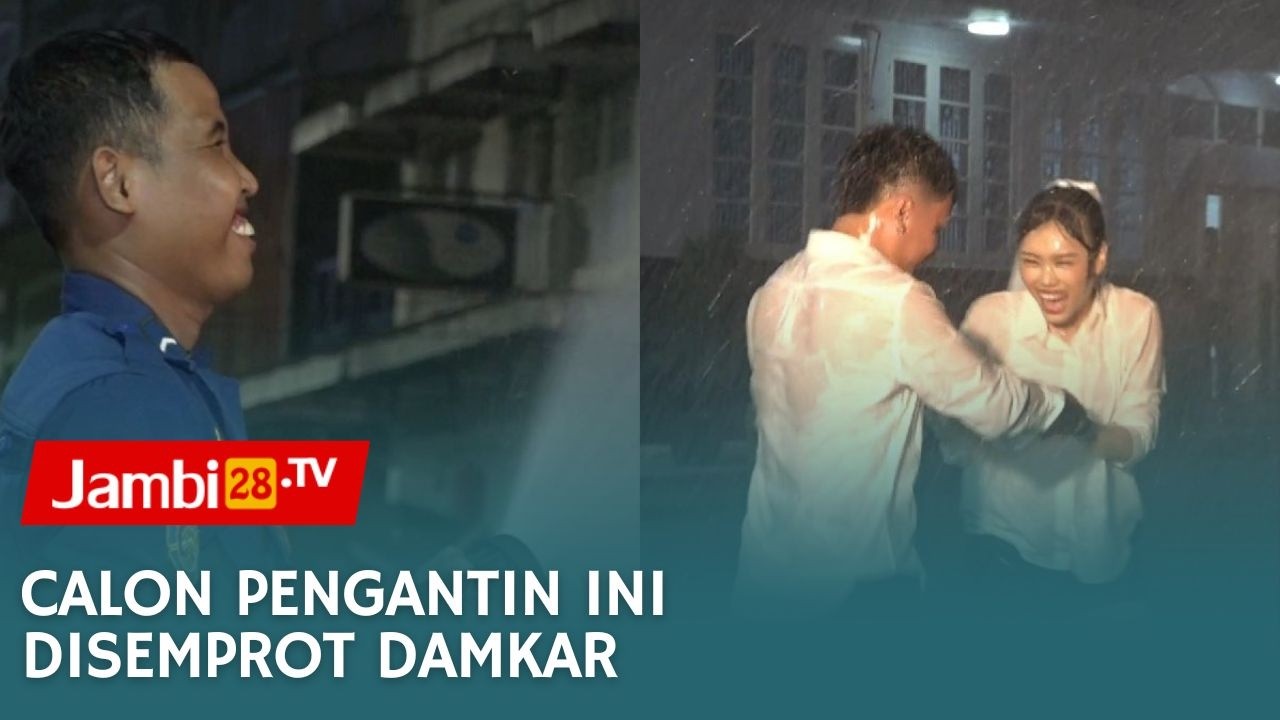 Pasangan Calon Pengantin Foto Pre Wedding Disemprot Damkar