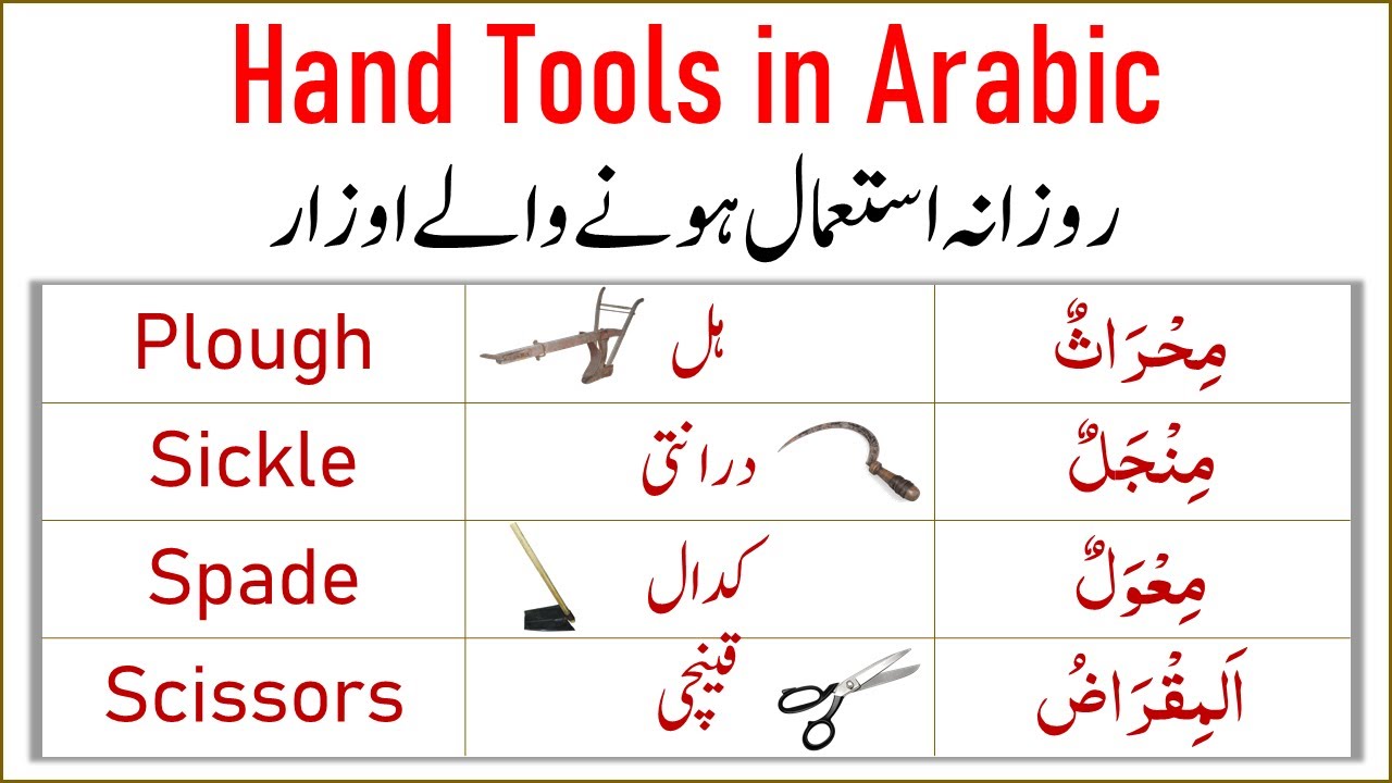 Hand Tools in Arabic | Learn Hand Tools in Arabic | Arabic Vocabulary | Arabic Words
