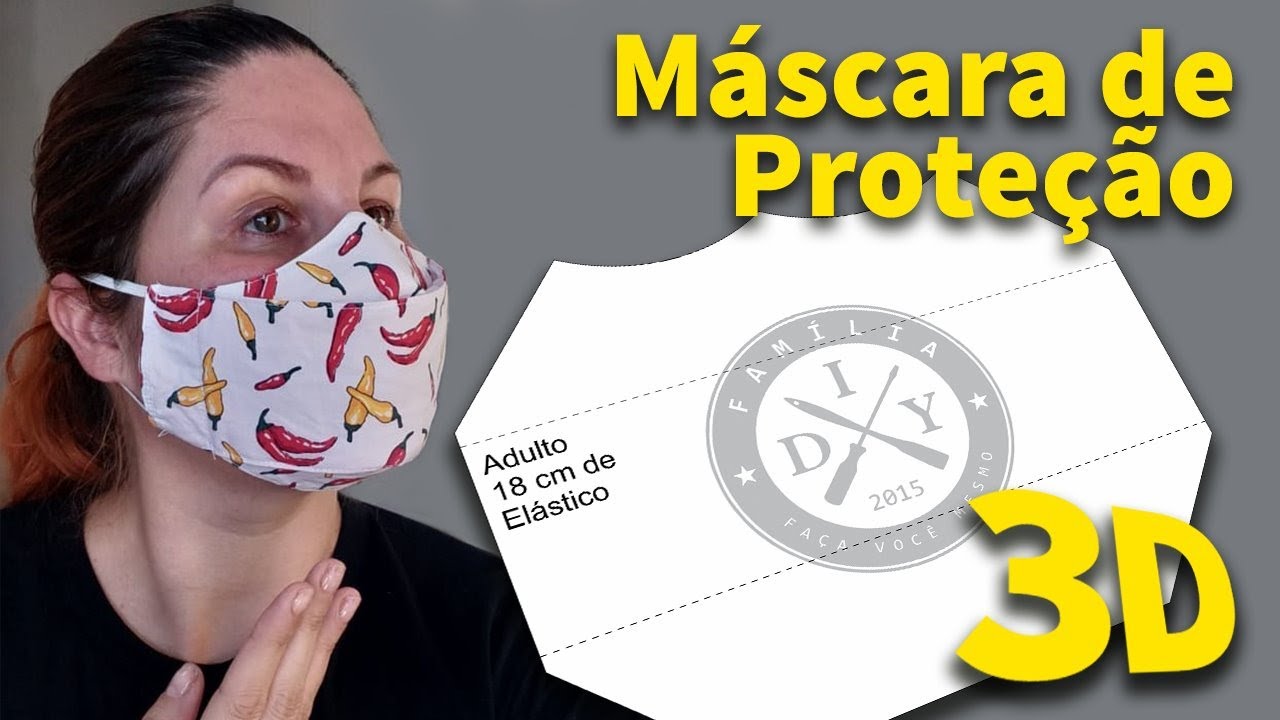 MÁSCARA DE PROTEÇÃO 3D OU BARCO - ADULTO E INFANTIL- FAMÍLIA DIY