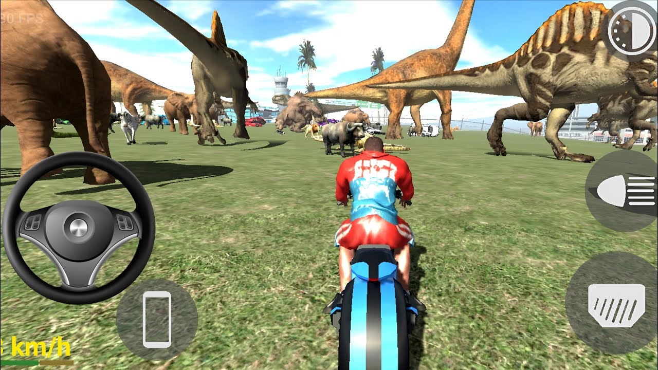 Indian Bike Driving 3D Gameplay | Bike Stunts, Dinosaur Fight & Police Chase 🏍️🔥