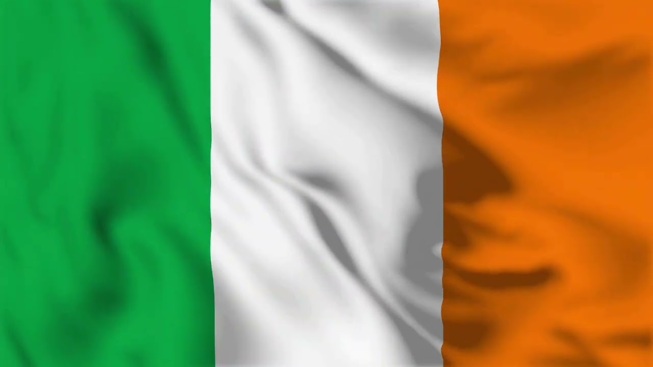 Ireland Flag Waving Background🍀Happy St Patrick's Day Celebration Screensaver TV Irish National Flag