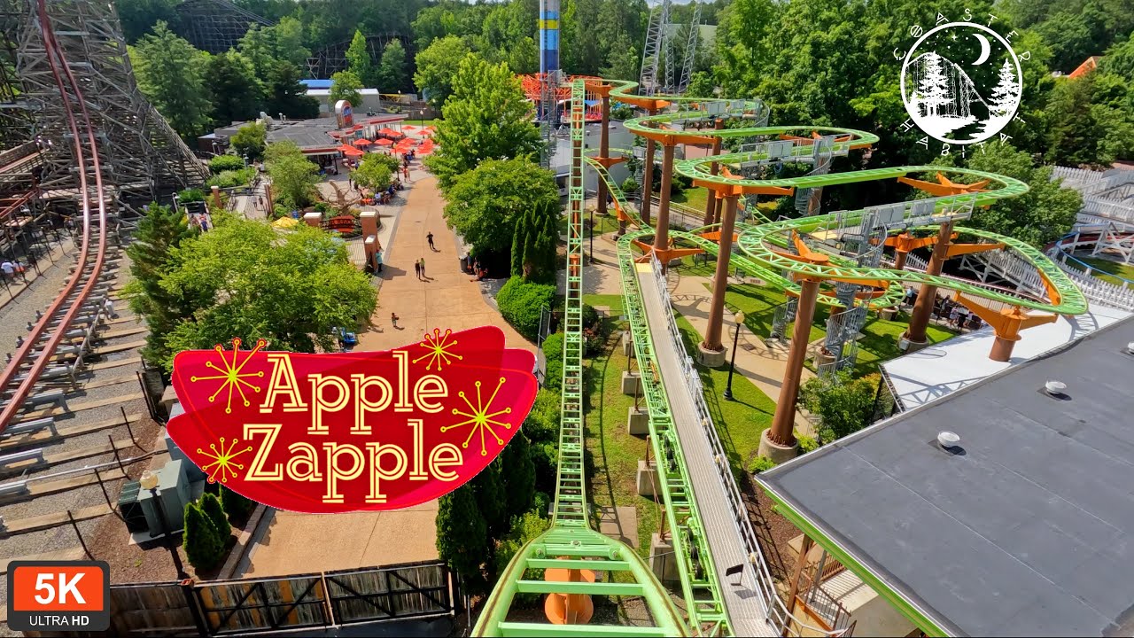Apple Zapple Front Row POV 5K UHD | Mack Rides Wild Mouse | King's Dominion Doswell Virginia