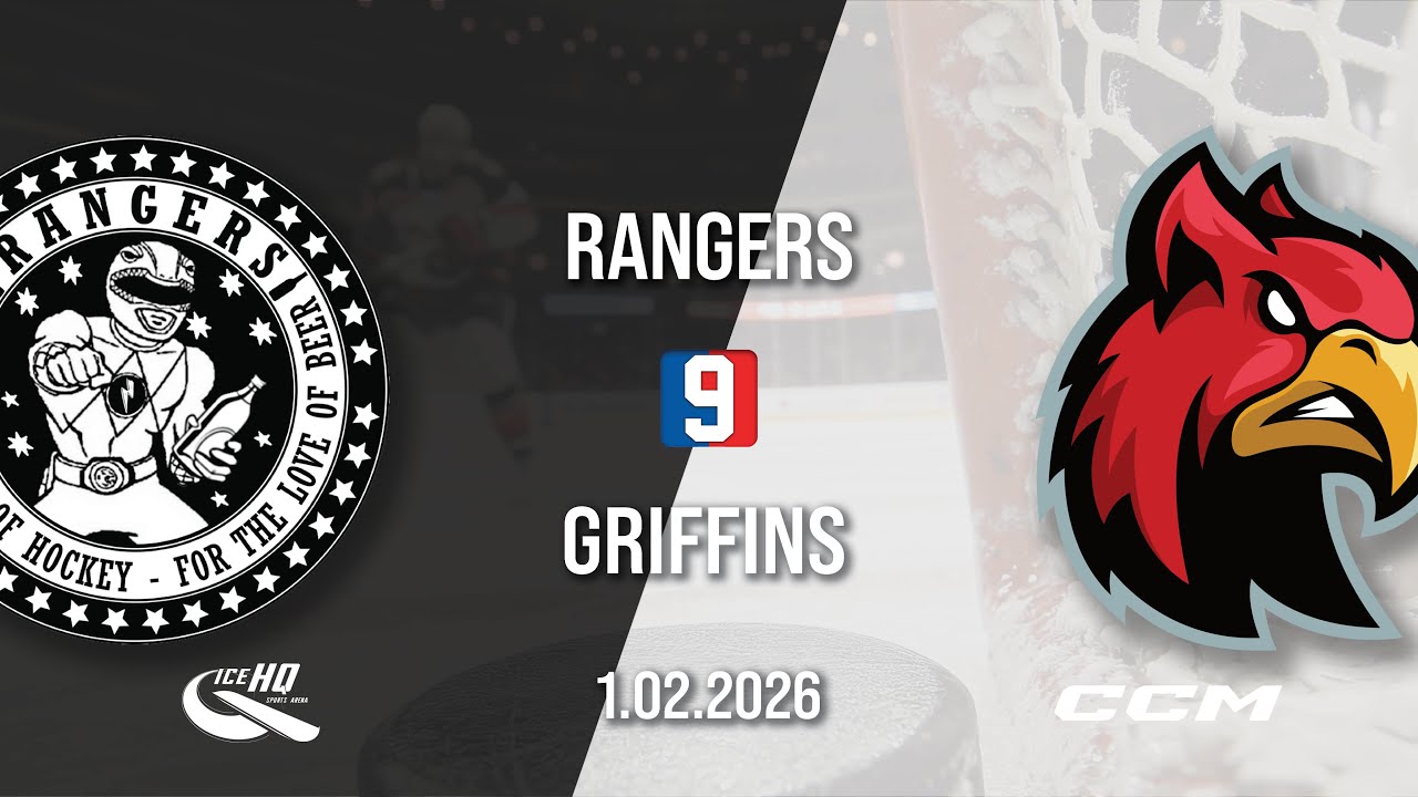 Rangers vs Griffins - Div  9 - 1st February - iceHQ Rec League ice hockey