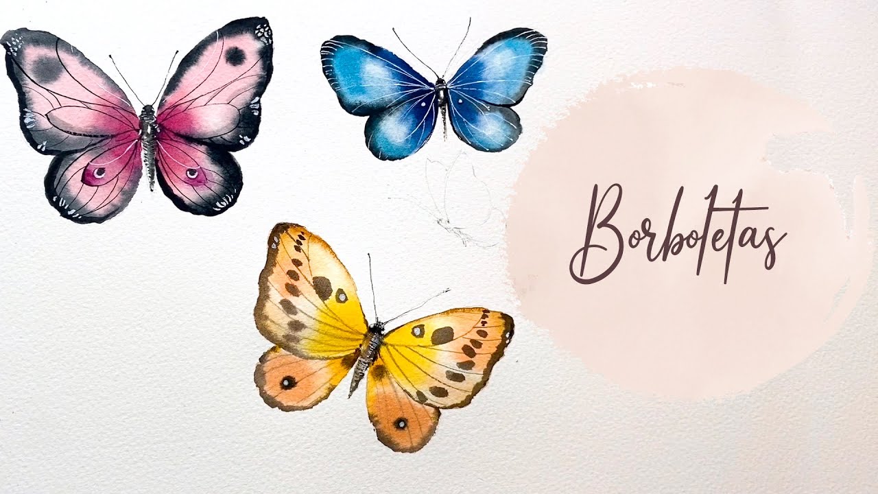 Borboletas em aquarela