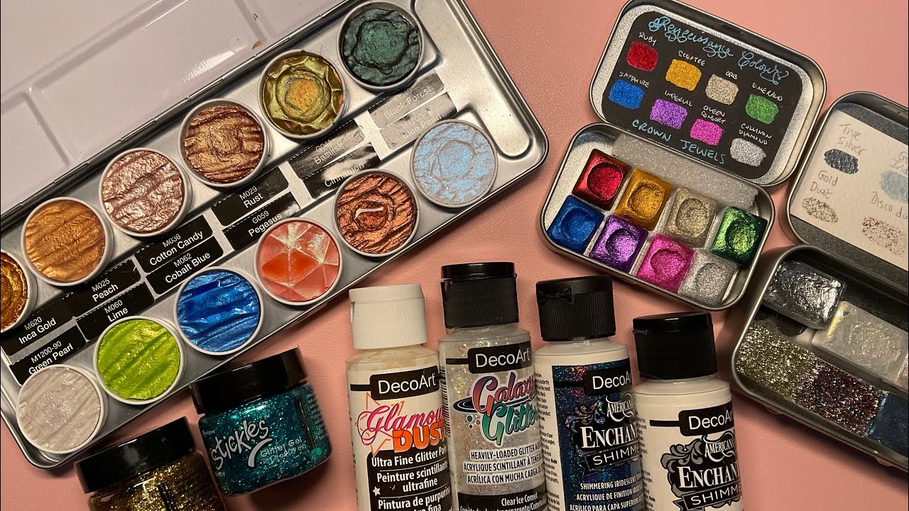 My 5 favourite sparkly/shiny mediums for colouring | Adult Colouring