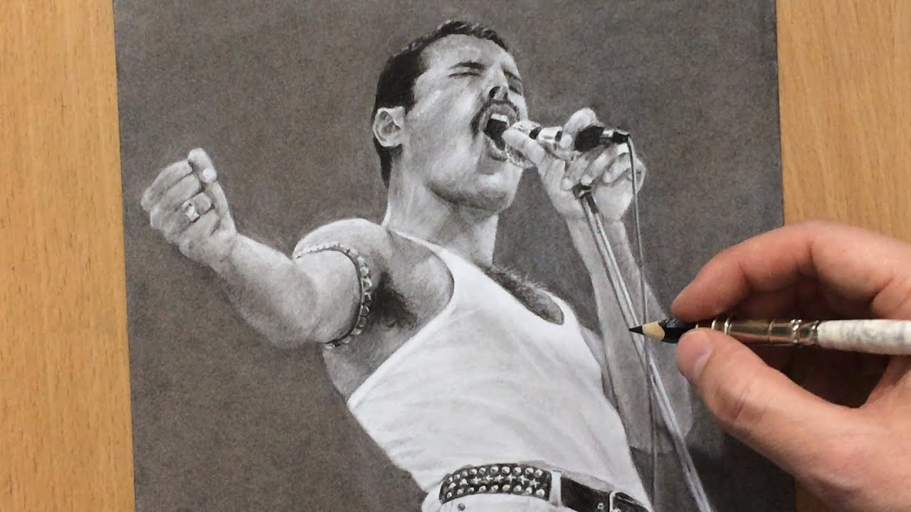 Freddie Mercury Charcoal Drawing