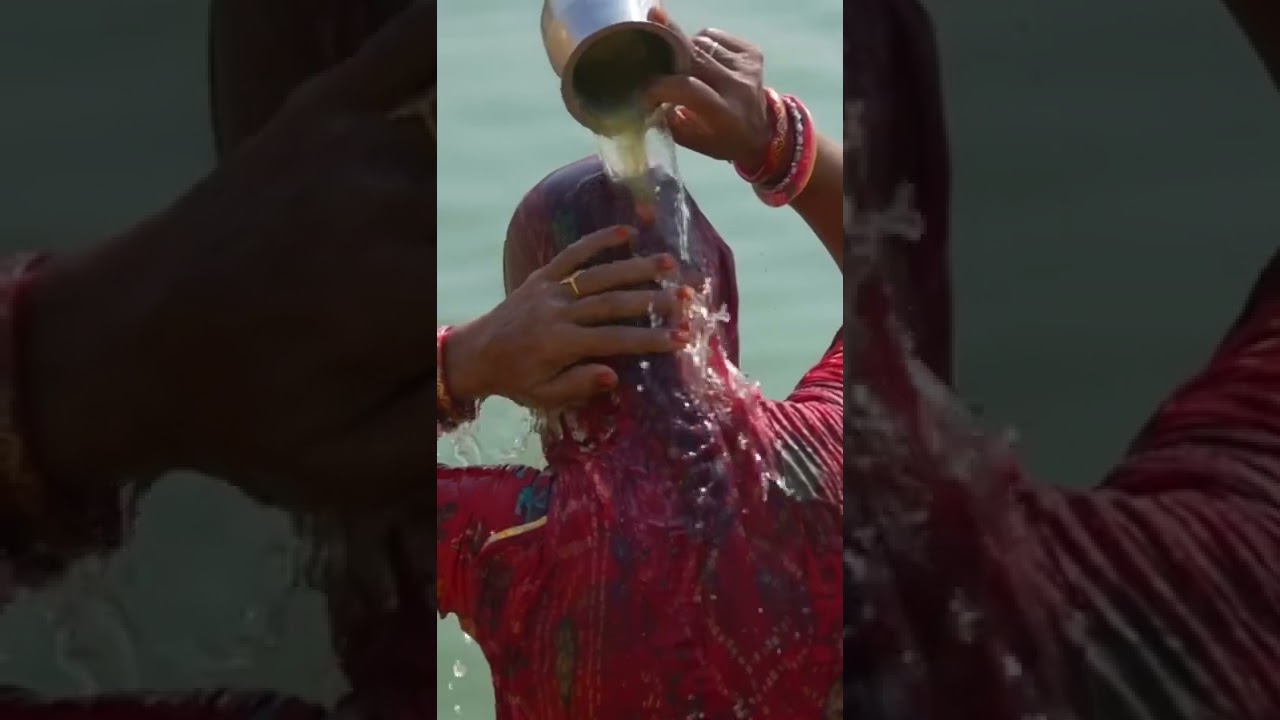Bathing at the Holy Lake Pushkar, India  