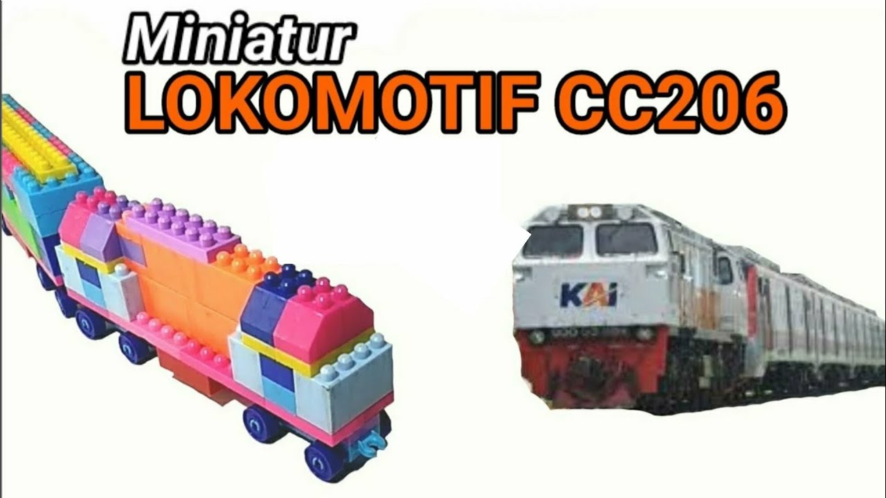 Membuat Mainan Miniatur Lokomotif Kereta Api Indonesia CC206 Dari Mainan Building Blocks
