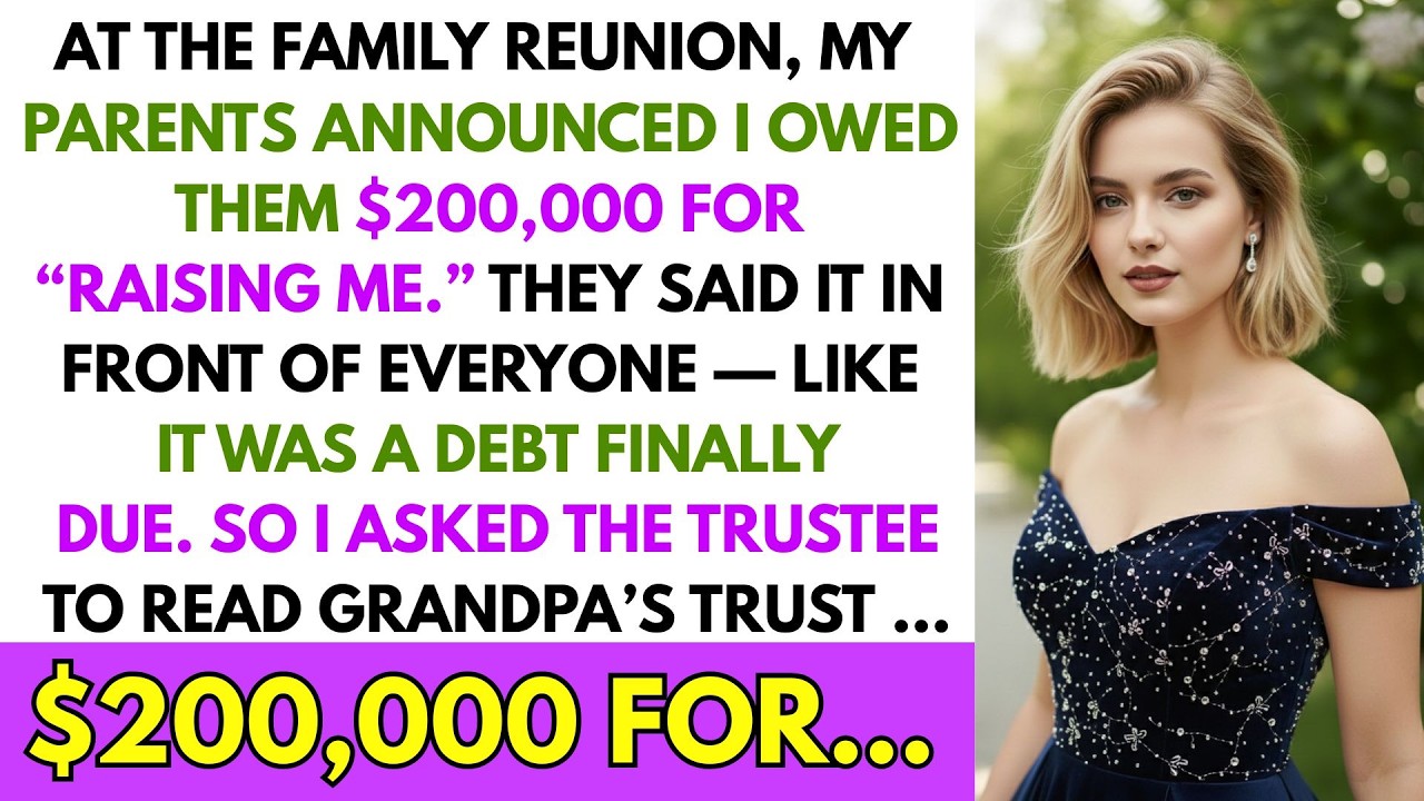 At the family reunion, my parents announced I owed them $200,000 for “raising me.”