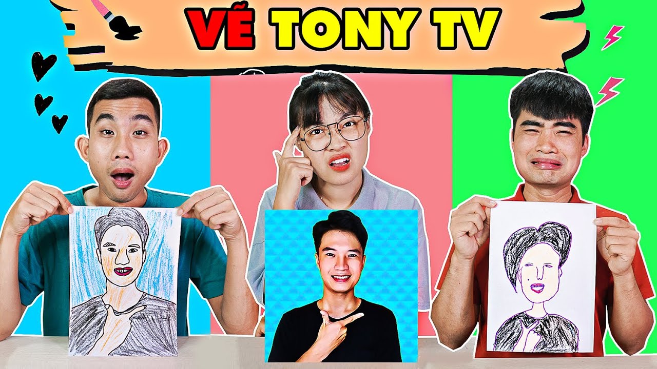 Gấu Đỏ TV -  Thử Thách Vẽ TONY TV , MISTHY VÀ JACK  - Người Chiến Thắng Nhận 5 Triệu Tiền Thưởng