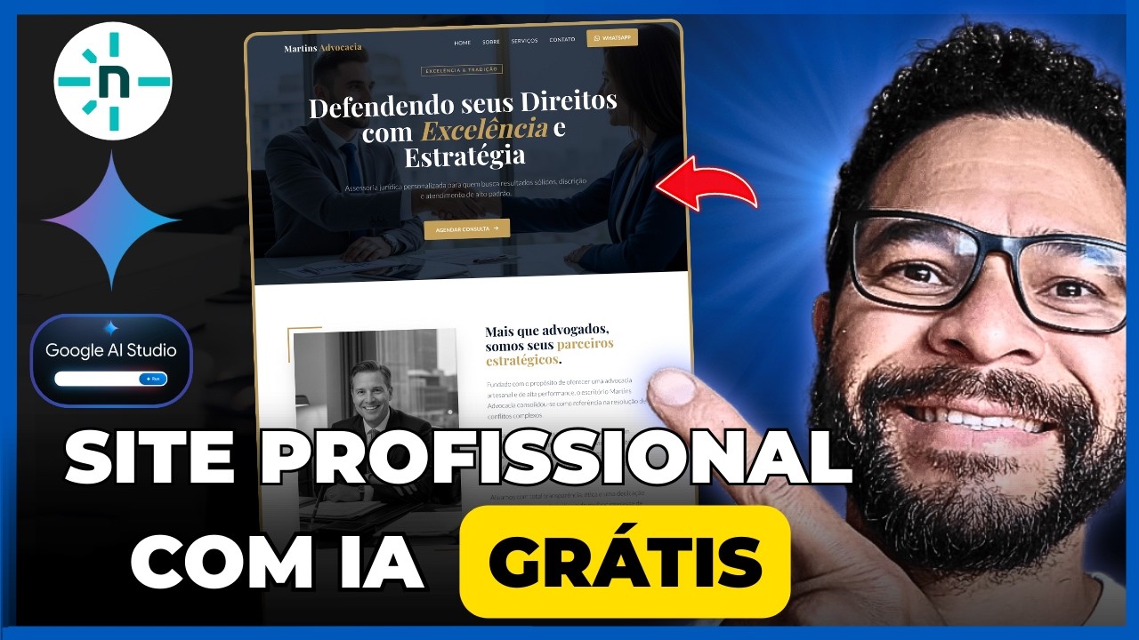 Site de Advocacia de Alto Padrão com CUSTO ZERO (Google AI Studio)