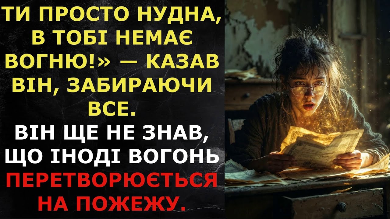 Ти просто нудна, в тобі немає вогню! — казав він, забираючи все. Він ще не знав, що іноді вогонь...