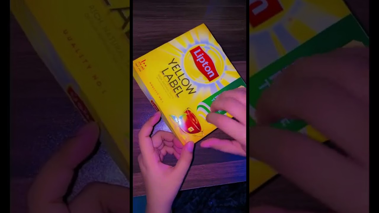 ASMR | Unboxing Lipton Yellow Label Tea Bags Box | Just For Fun #tea #lipton #teabag #asmr #shorts
