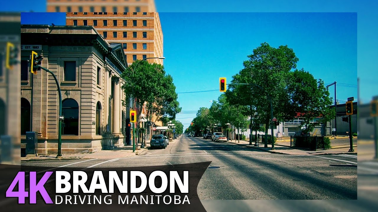 Brandon 4K60fps - Driving Small City - Manitoba, Canada