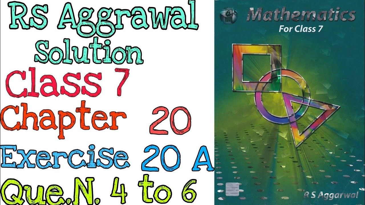 Rs Aggarwal Class 7 Exercise 20A Question number 4,5,6 | Mensuration | MD Sir