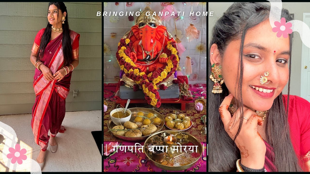 Ganpati Bappa Aagman 2025 🪔🐘 | Decorating, Laddoos, Lunch & Welcoming Bappa Home ✨