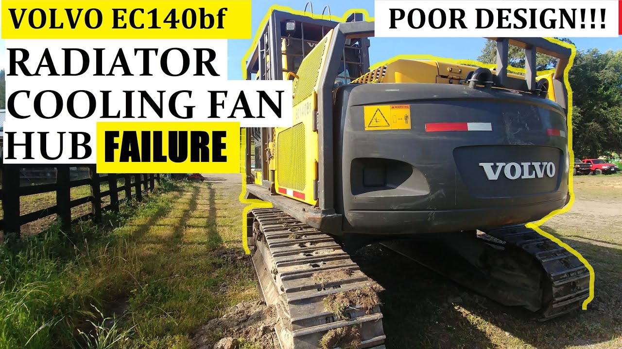 Volvo EC140 Excavator Fan Hub Failure - Damaged Radiator & Fan Hub Removal, part 1