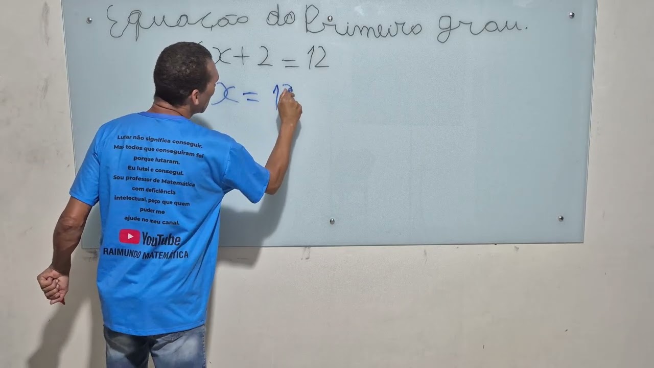 Equação do Primeiro grau, 5x + 2 = 12.