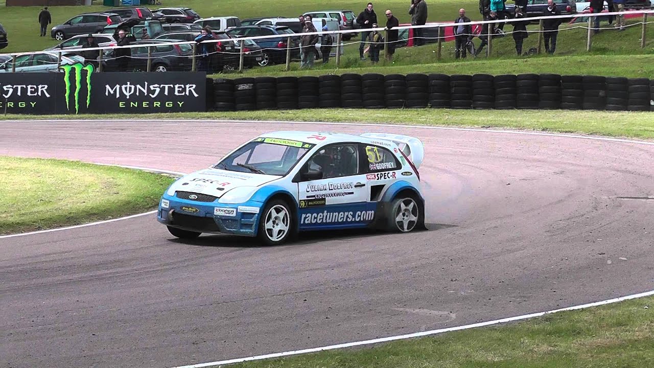 Julian Godfrey drifting his Supercar with a puncture.
