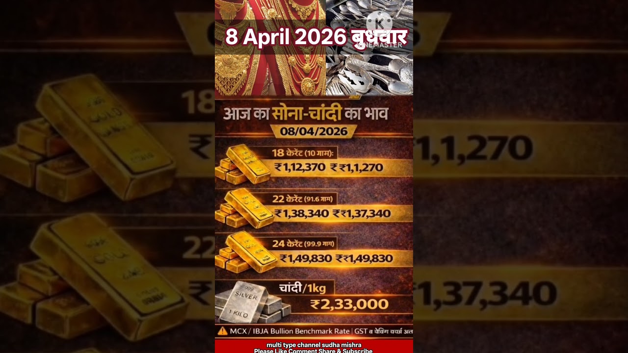 आज का सोना चांदी का भाव 8 अप्रैल 2026 | Gold Silver Price Today | Sona Chandi Ka Bhav #shorts #gold