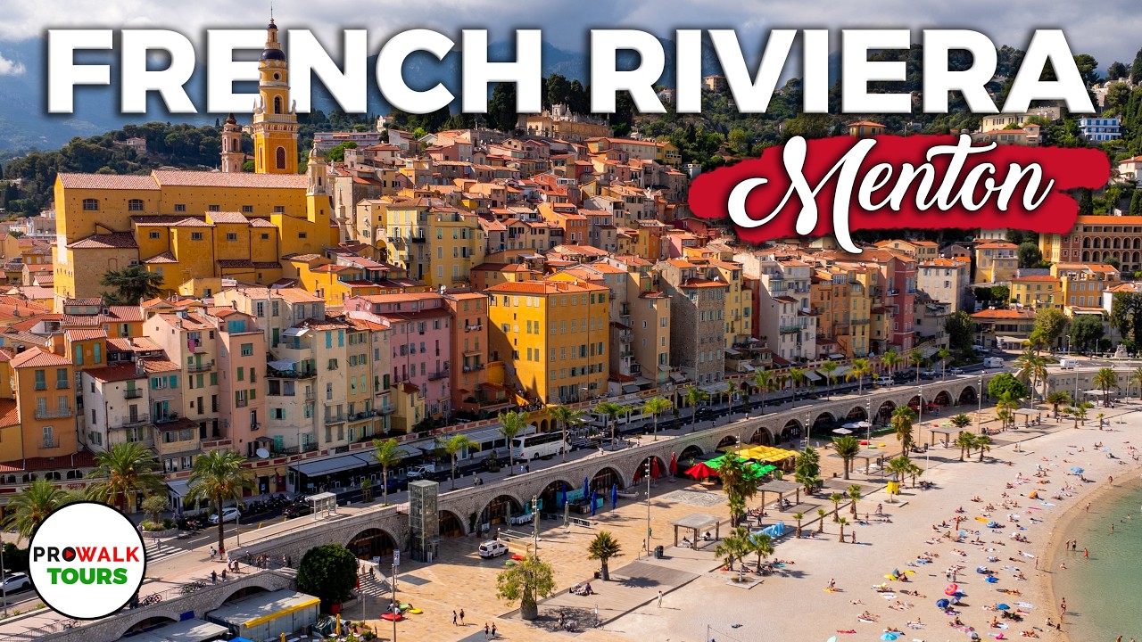 MENTON, FRANCE 🇫🇷 Walking Tour &ndash; Old Town, Beaches & Harbor | 4K City Walk