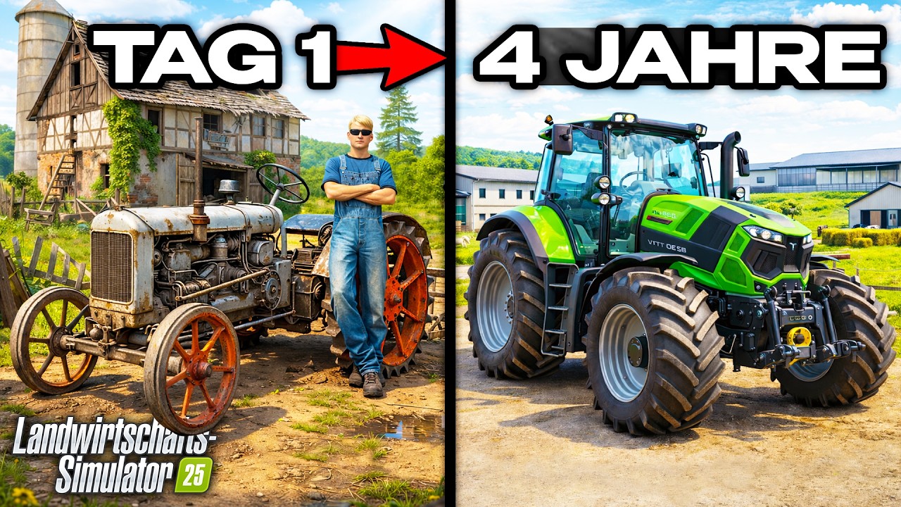 4 JAHRE BAUERNHOF ENTWICKLUNG, beginnend mit 0€! Landwirtschafts-Simulator 25