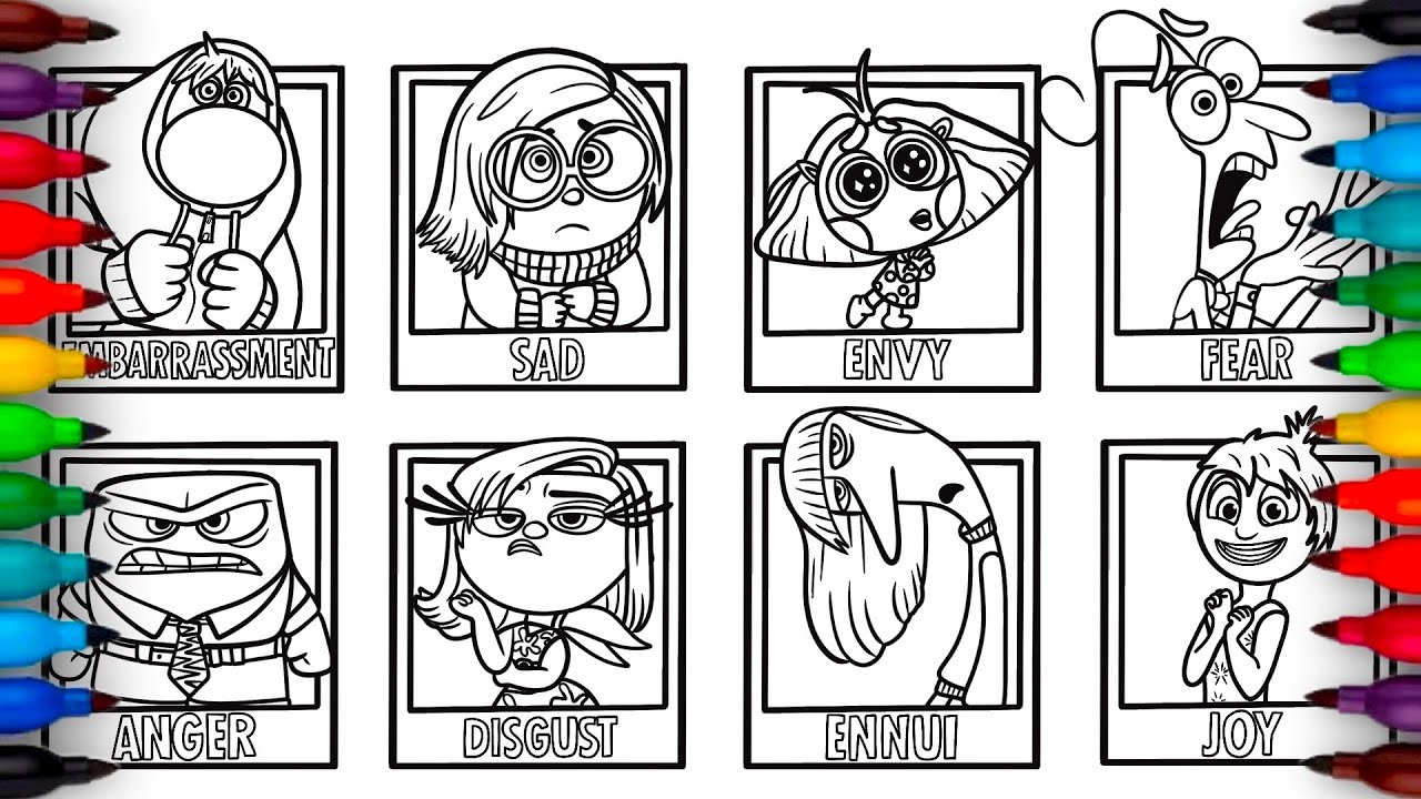 Inside Out 2 Coloring Pages | How to Coloring All Emotions | Satisfying