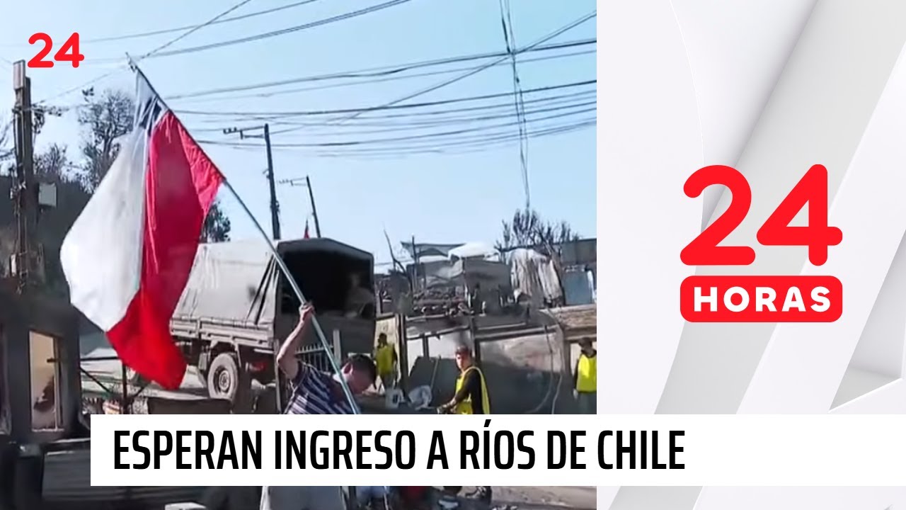 Voluntarios a la espera de poder ingresar a Población Ríos de Chile en Lirquén | 24 Horas TVN Chile