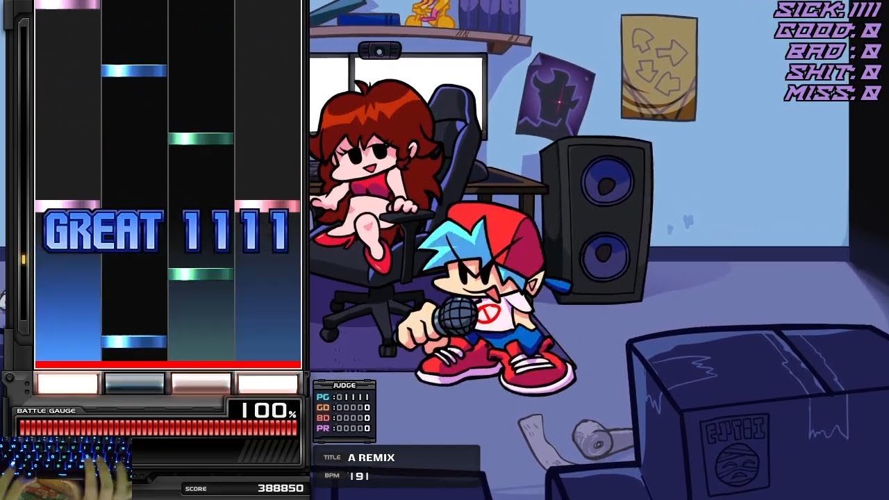 [Friday Night Funkin'] A Remix (VS Shinogami Hajime V2) Full Sick (SFC / 100% FC)
