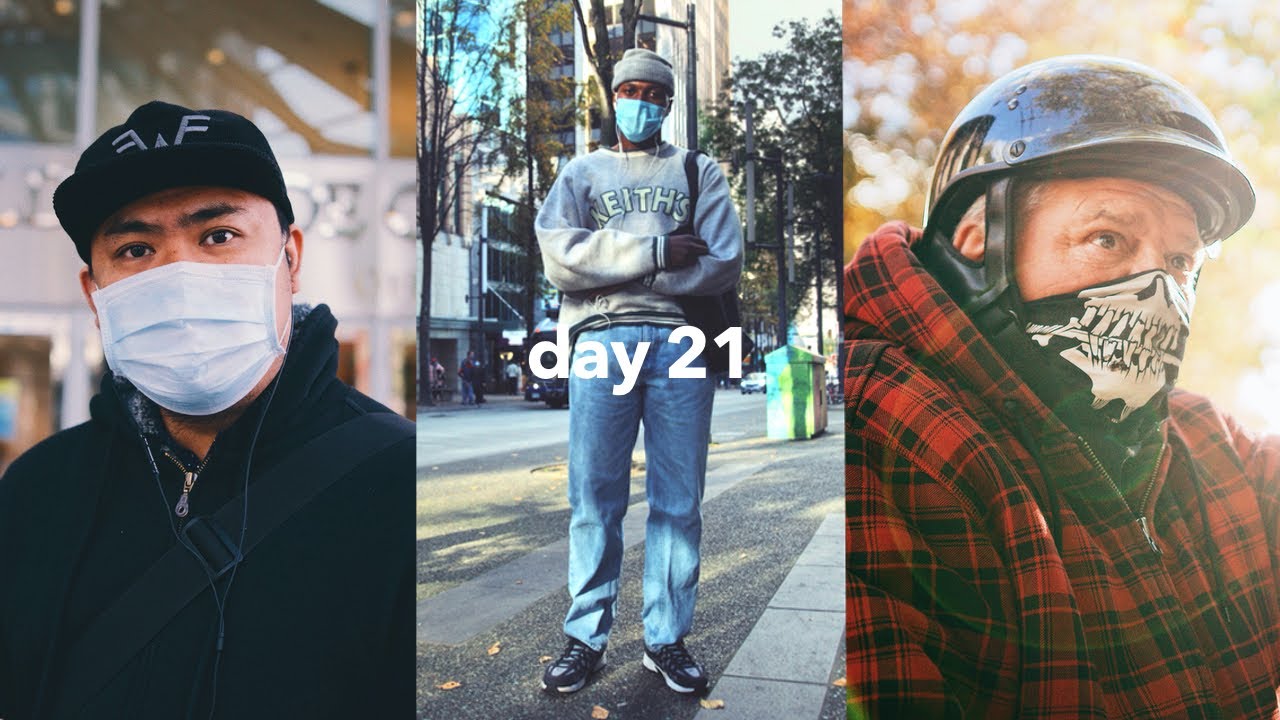 taking portraits of masked strangers