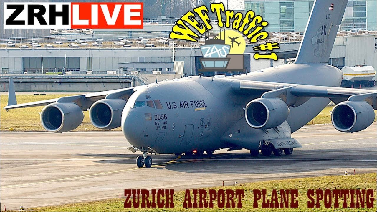 LIVE Zurich Airport WEF Traffic #1 - The Show Begins