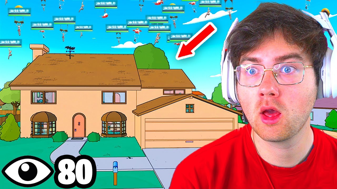I Got All 80 Players To Land At The Simpsons House in Fortnite! (Full Tournament)