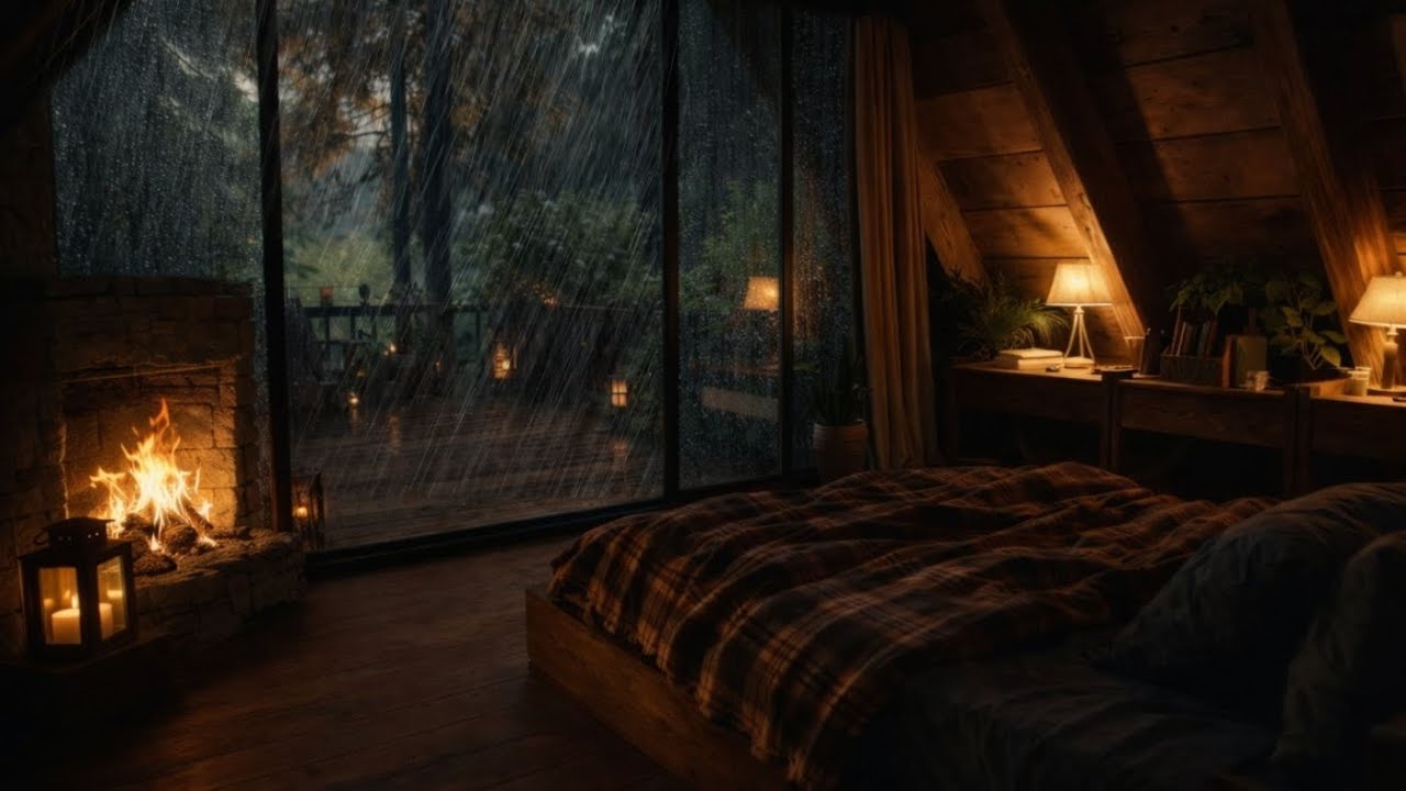 Heavy Rain at Forest House | Sleep Deeply 🌧️🌙