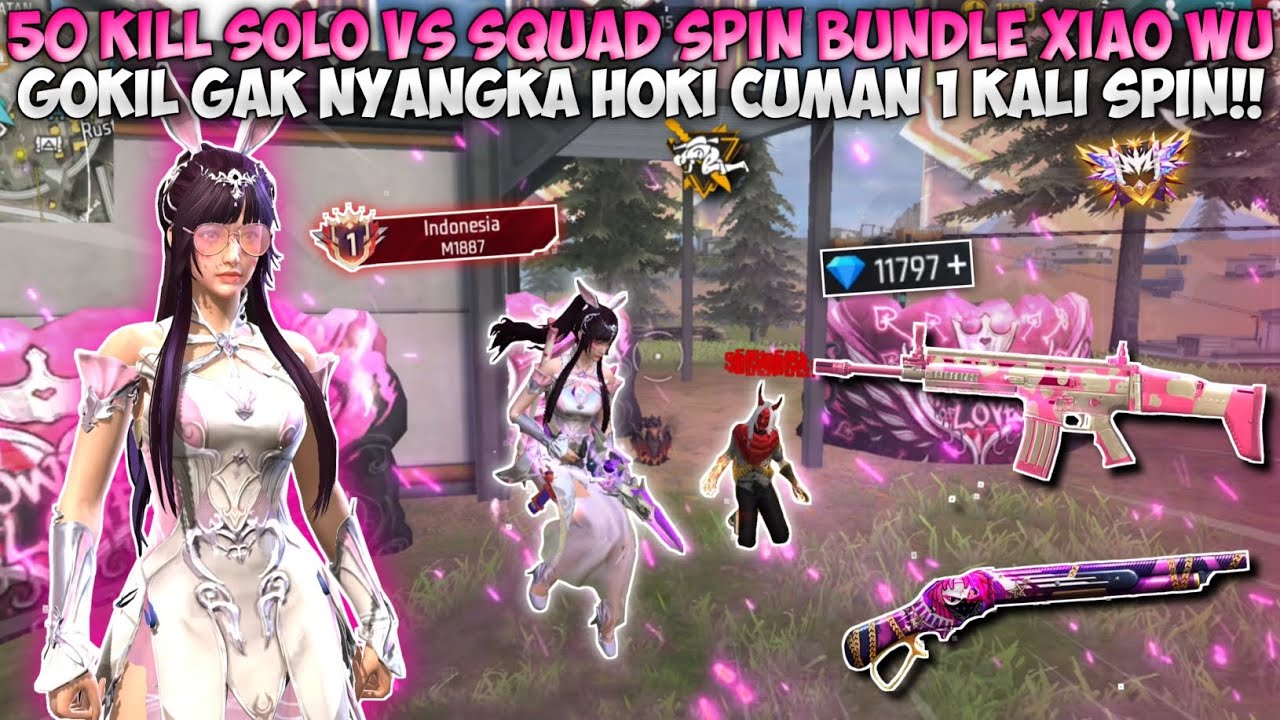 50 KILL SOLO VS SQUAD BUNDLE CANTIK XIAO WU!! SPIN BUNDLE XIAO WU HOKI CUMAN 1 KALI SPIN!!