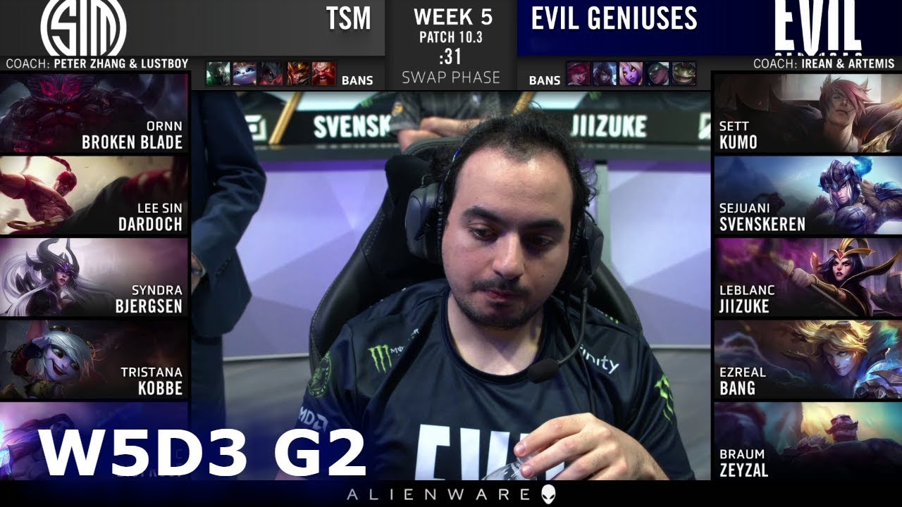 TSM vs Evil Geniuses | Week 5 Day 3 S10 LCS Spring 2020 | TSM vs EG W5D3