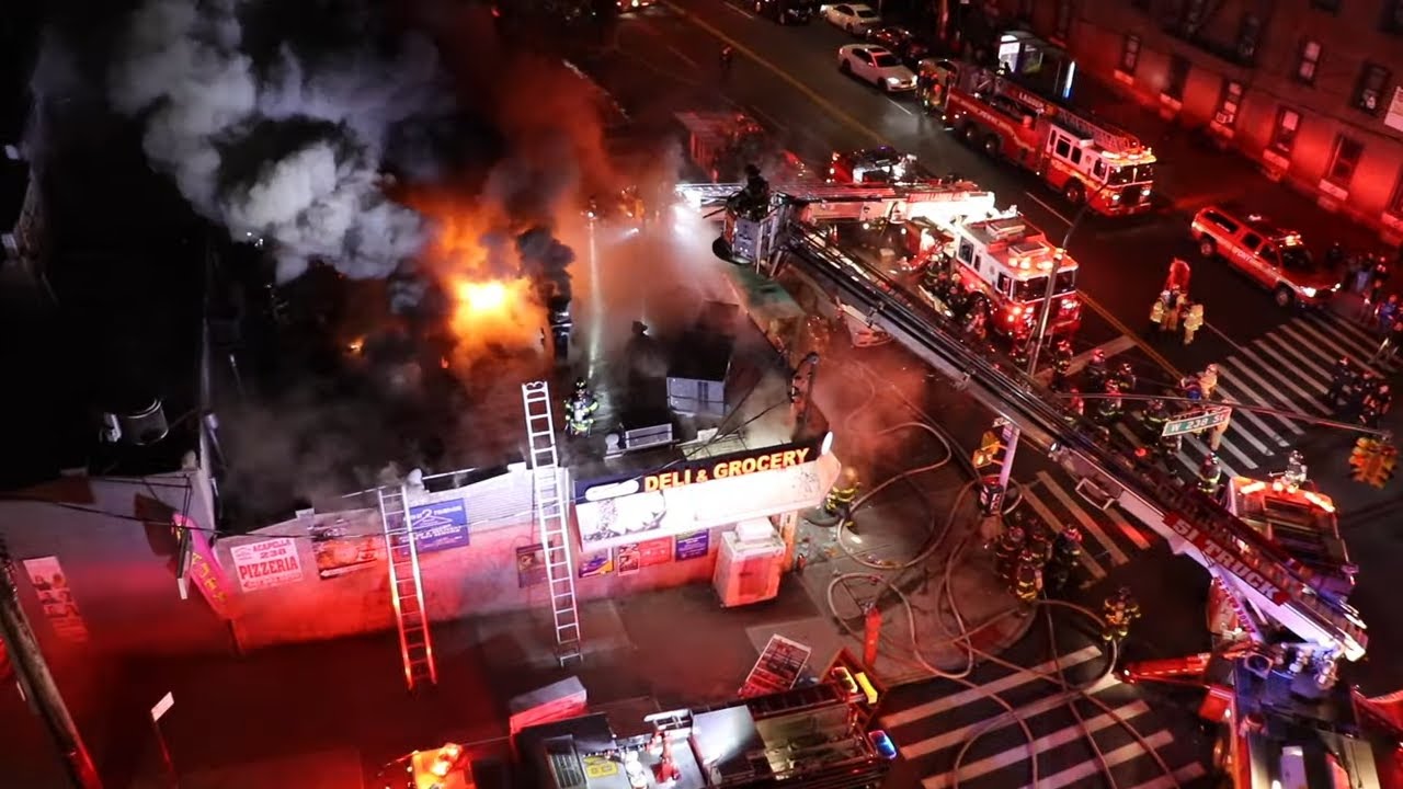 4th Alarm FIRE through the roof !! FDNY battles a fast moving blaze in a Taxpayer on Bailey Ave.