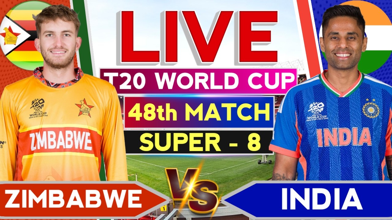 🔴Live - Ind vs Zim T20 WC 48th Match | Cricket Commentary | T20 WC Live | Ind vs Zim Live