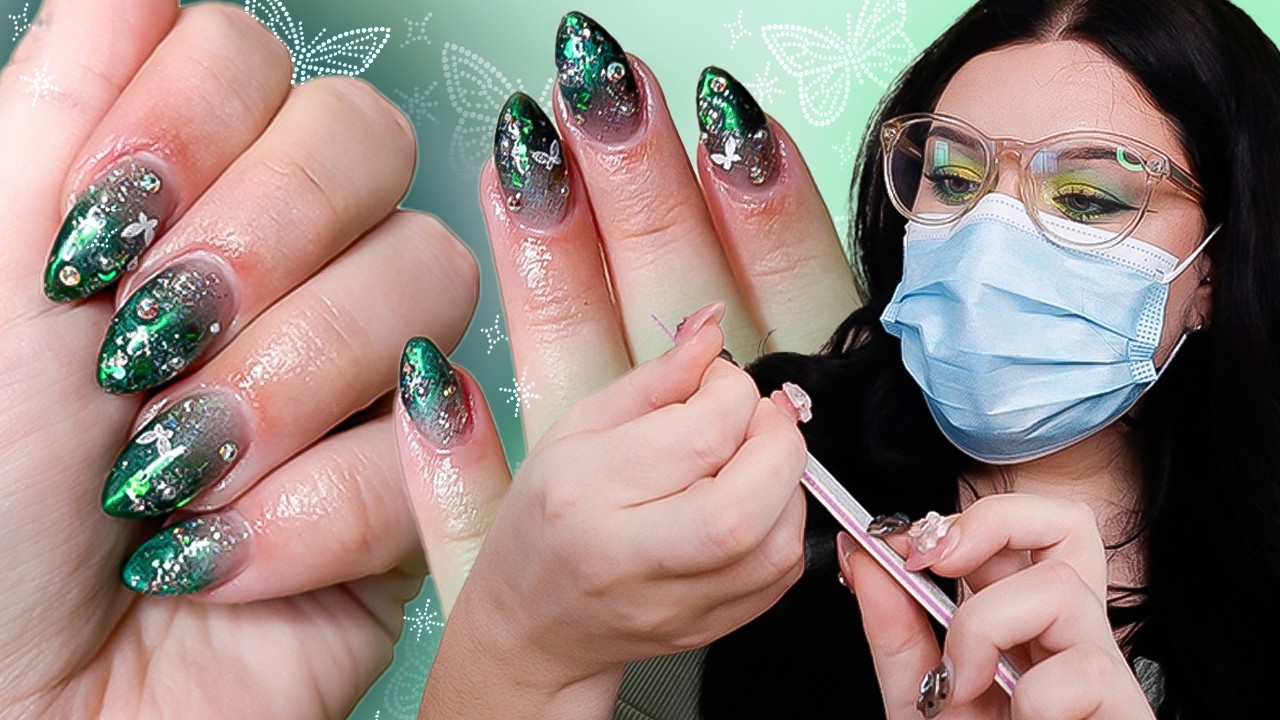 BYGGER NAGLAR HEMMA 🧚 Grön whimsical fairytale✨💚