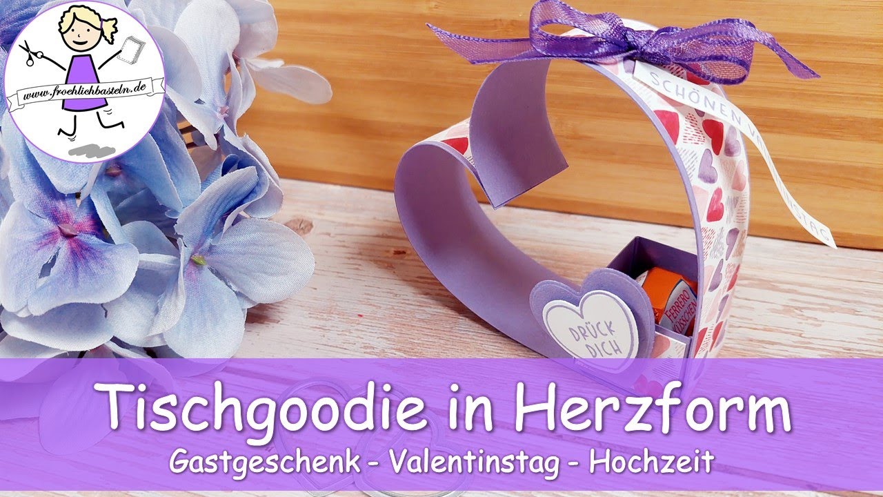 Tutorial: Tischgoodie in Herzform - Valentinstag - Hochzeit | Stampin' Up! | fröhlich basteln